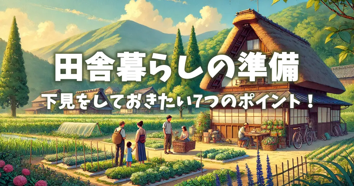 田舎暮らしの準備。下見をしておきたい7つのポイント！